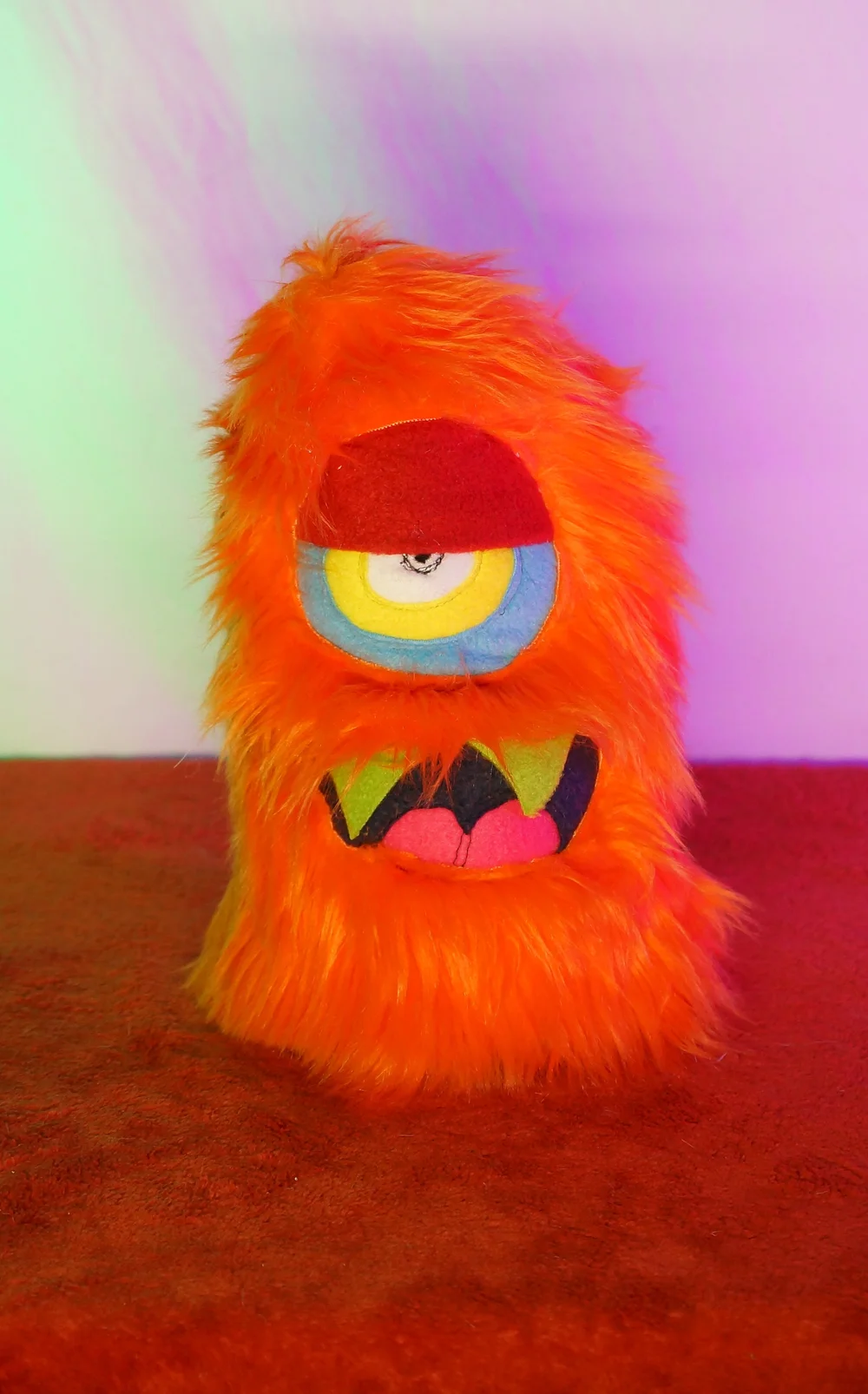 MEDIUM NEON ORANGE ONE EYED MONSTER — TIM MONSTERS! -